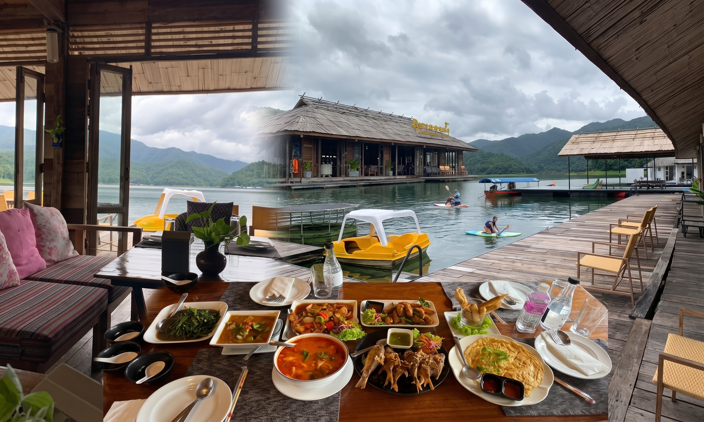 清邁湄岸水庫-漂浮水上餐廳