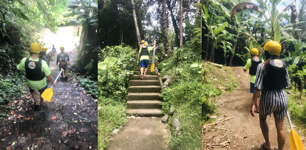 峇里島的自然景區，沿途的石階有些微青苔稍滑