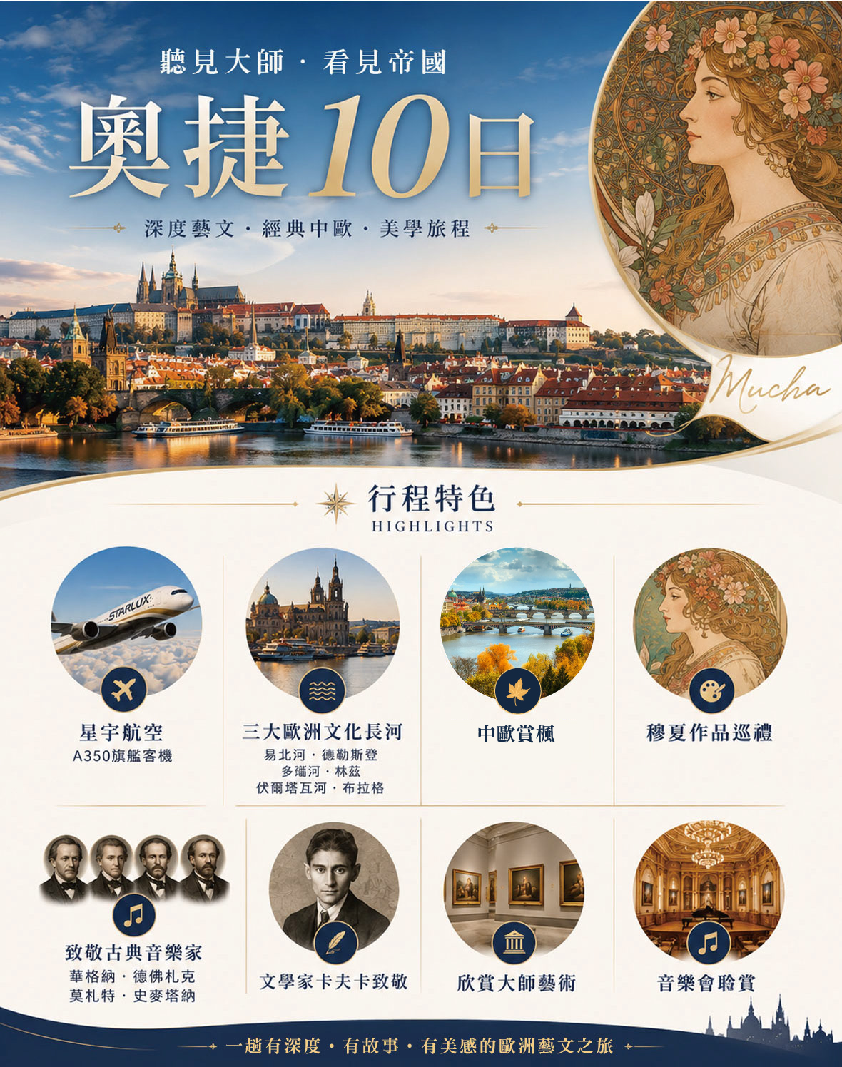 聽見大師.看見帝國-奧捷藝文深度10日-星宇直飛