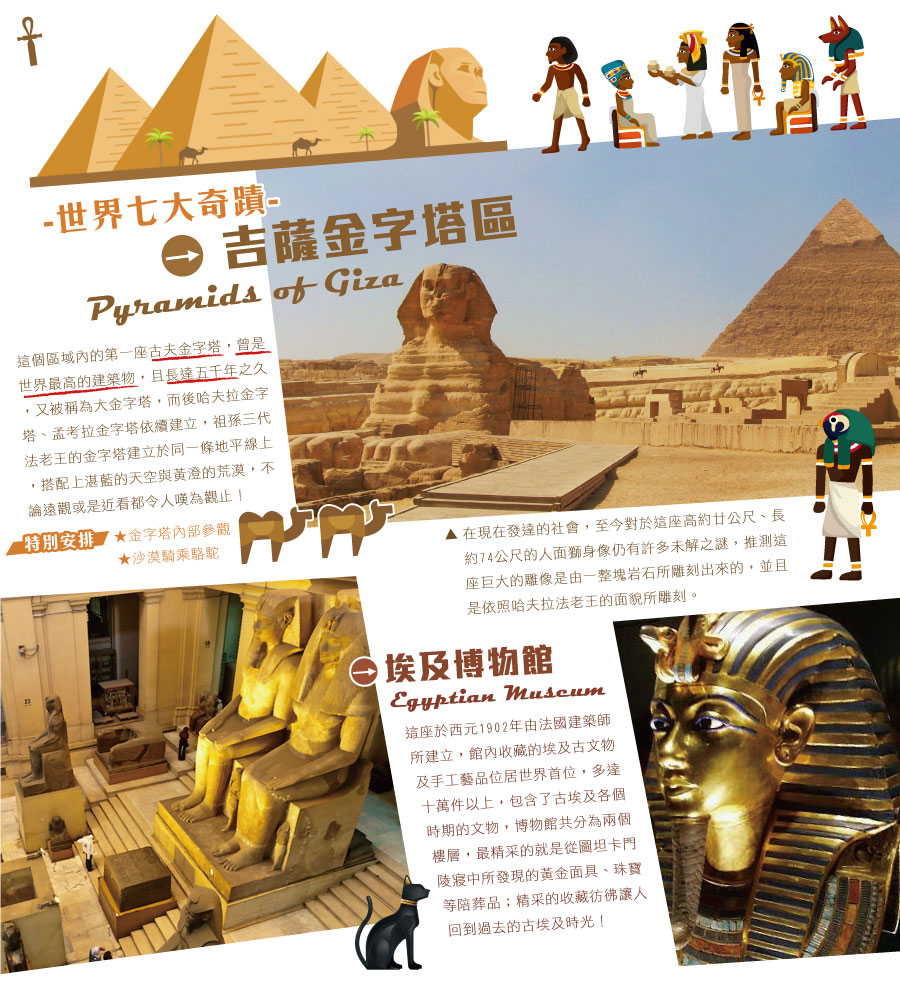 吉薩三大金字塔 人面獅身像 埃及博物館