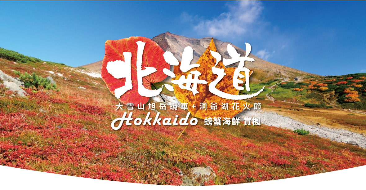 北海道大雪山旭岳纜車+洞爺湖花火節+螃蟹海鮮賞楓五日(亞航)